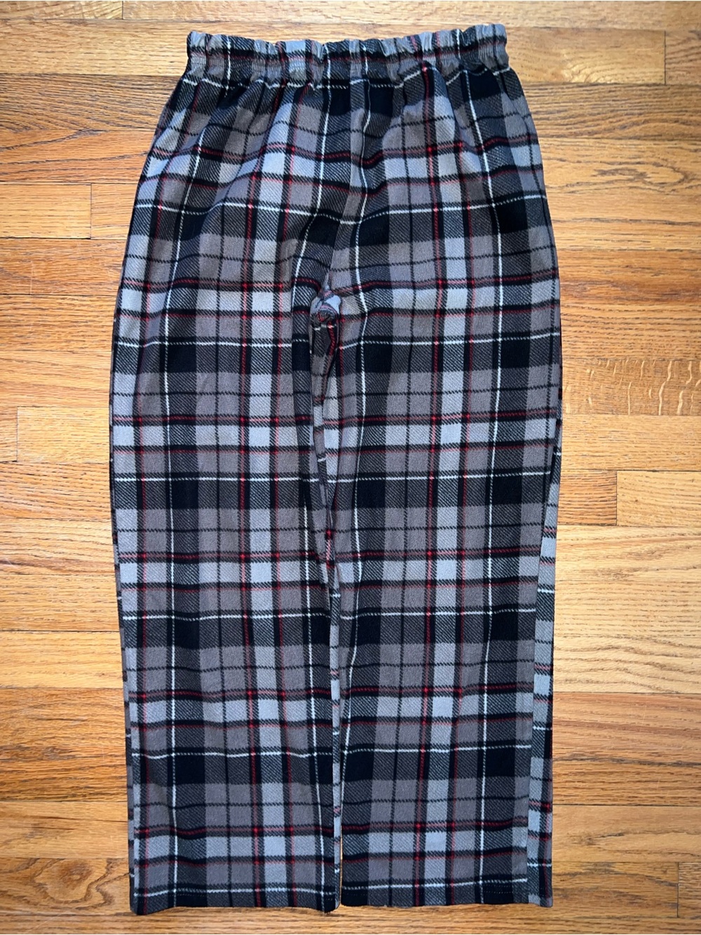 Gray and Black Plaid Straight Leg Pijama Pants